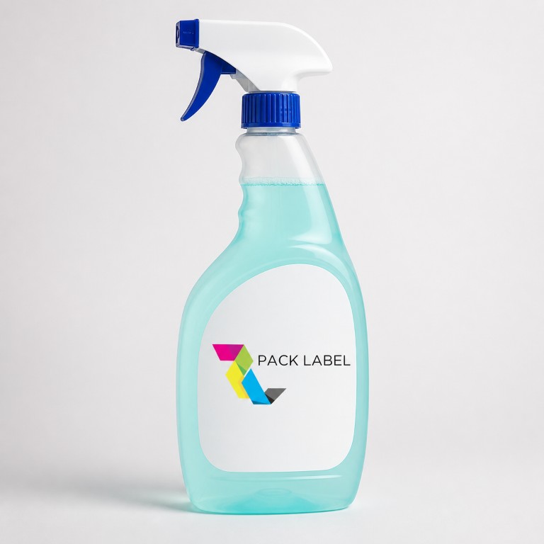 Household chemical product labeled by Pack Label