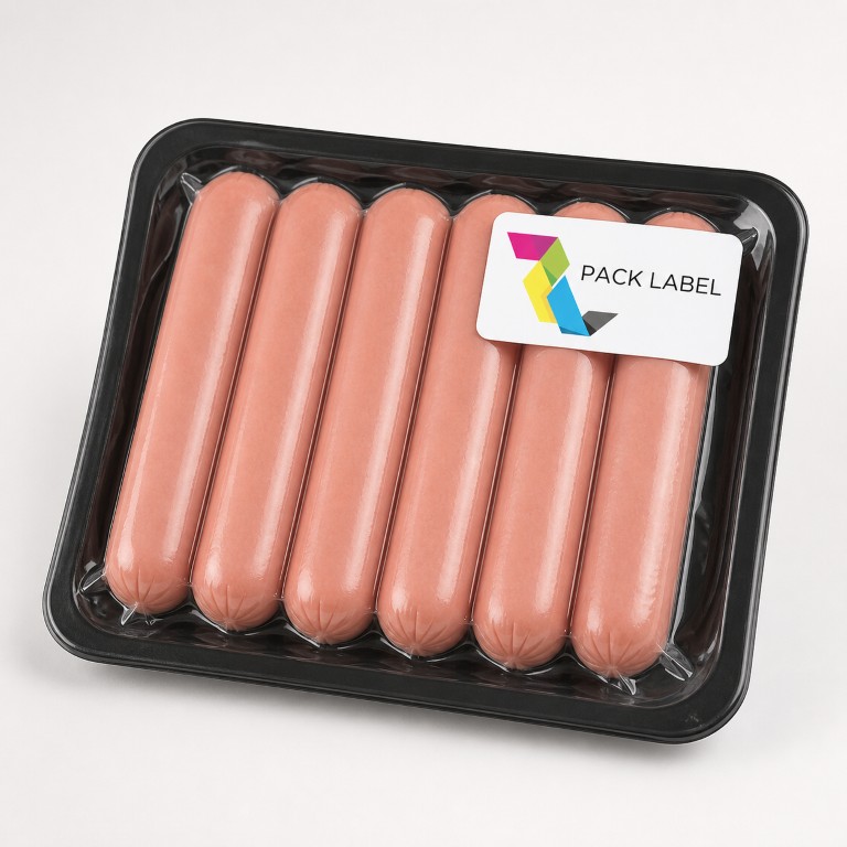 Sausages labeled by Pack Label